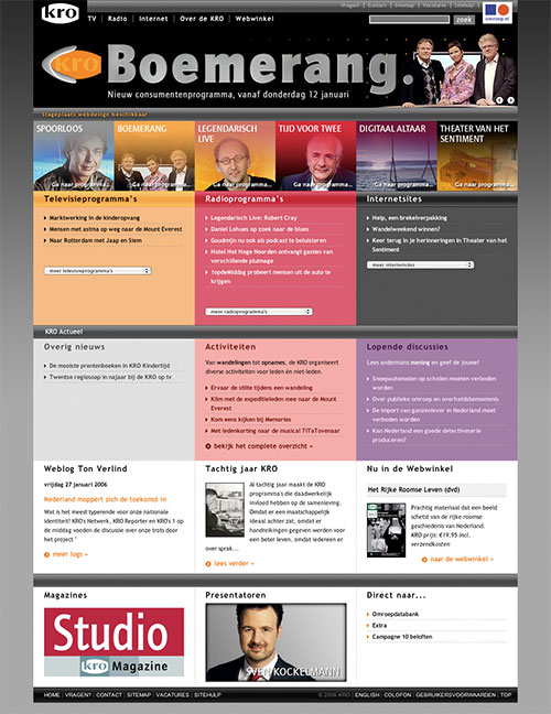 KRO Website home
