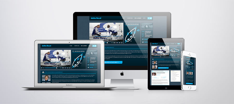 Delta Lloyd Zeilen responsive design for devices.