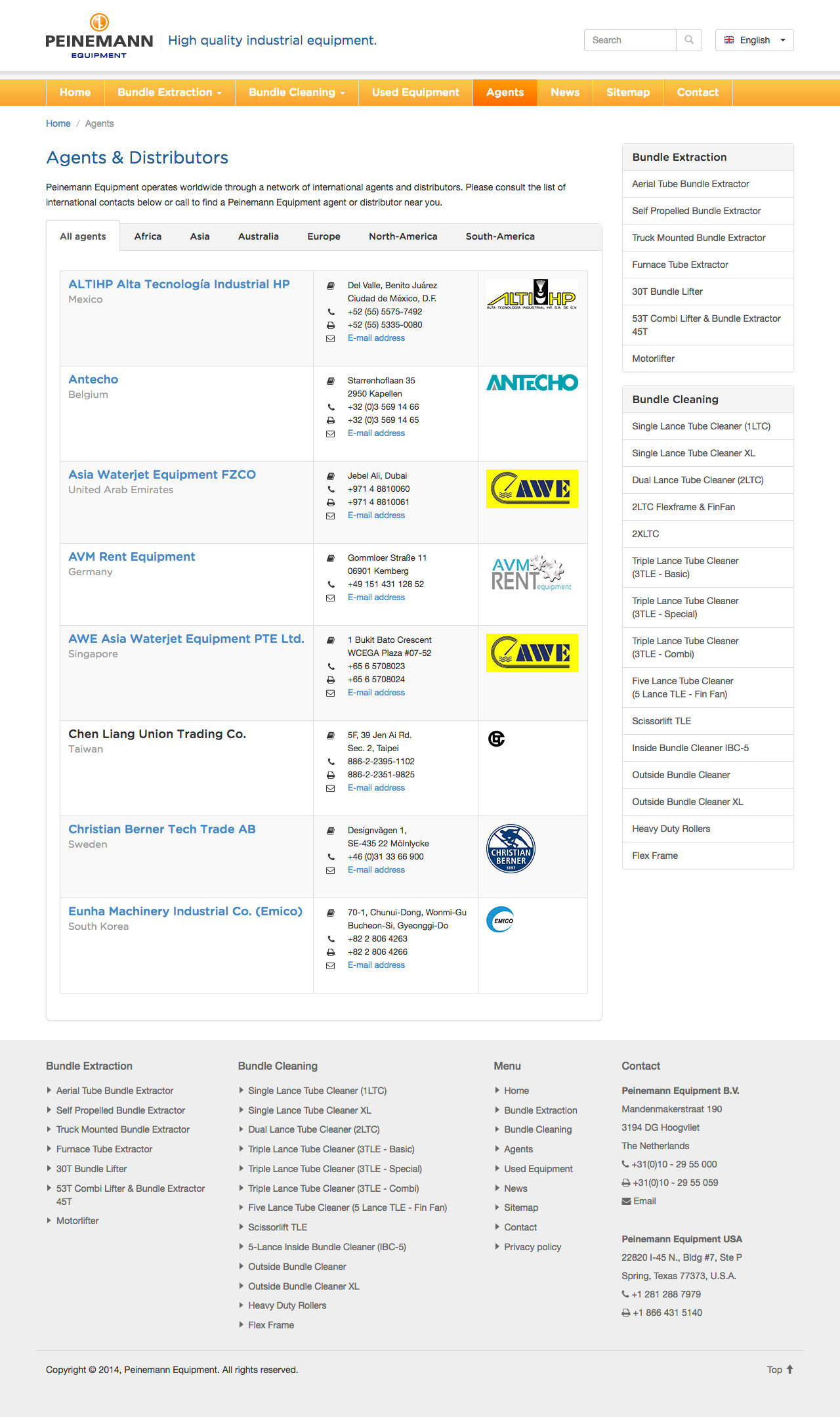 Peinemann Equipment Agents