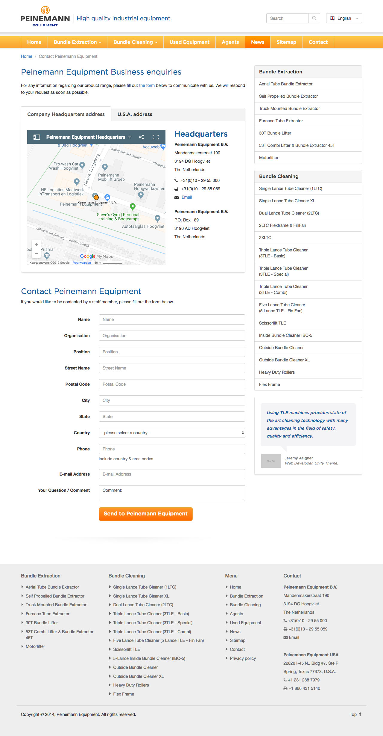 Peinemann Equipment Contact